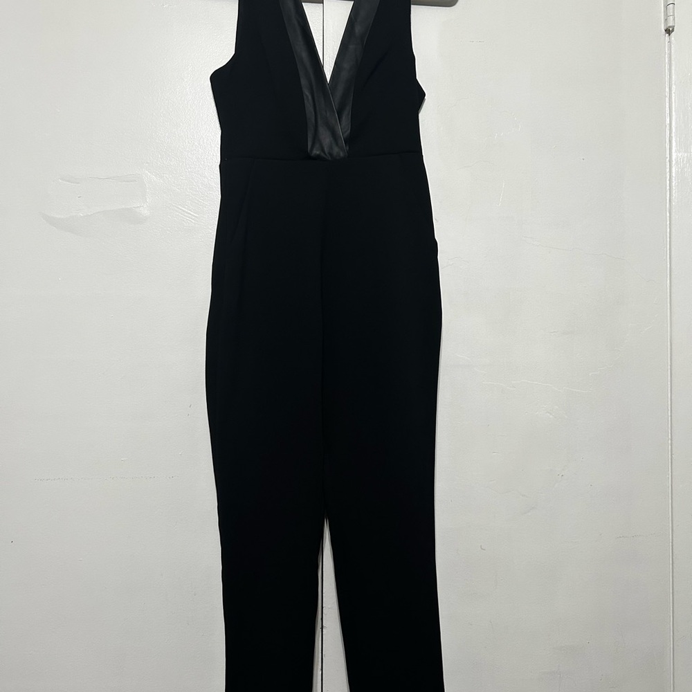 BCBGeneration Elegant Black V-Neck Jumpsuit